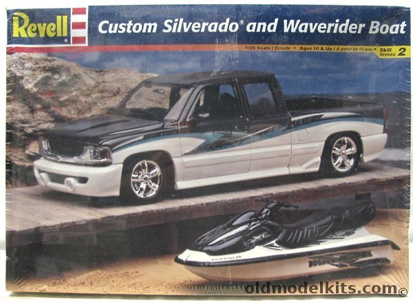 Revell 1/25 Chevrolet Extended Cab Silverado with Trailer and Waverider (Jet Ski), 85-7666 plastic model kit